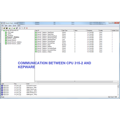 OPC COMMUNICATION BETWEEN CPU315-2 AND KEPWARE